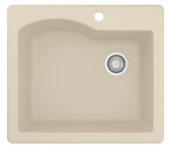Karran 25" Drop In/Topmount Quartz Composite Kitchen Sink, Bisque, QT-671-BI
