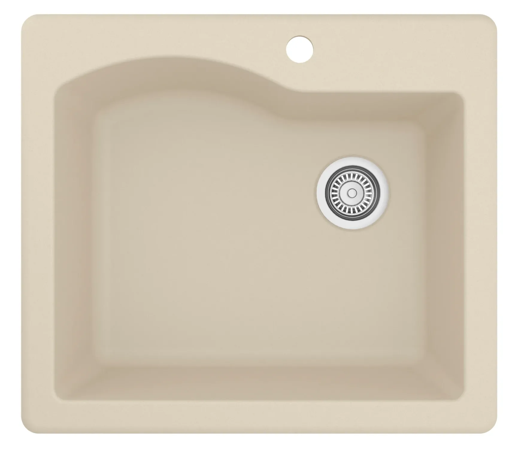 Karran 25" Drop In/Topmount Quartz Composite Kitchen Sink, Bisque, QT-671-BI