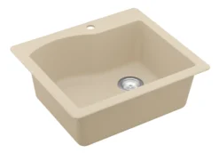 Karran 25" Drop In/Topmount Quartz Composite Kitchen Sink, Bisque, QT-671-BI