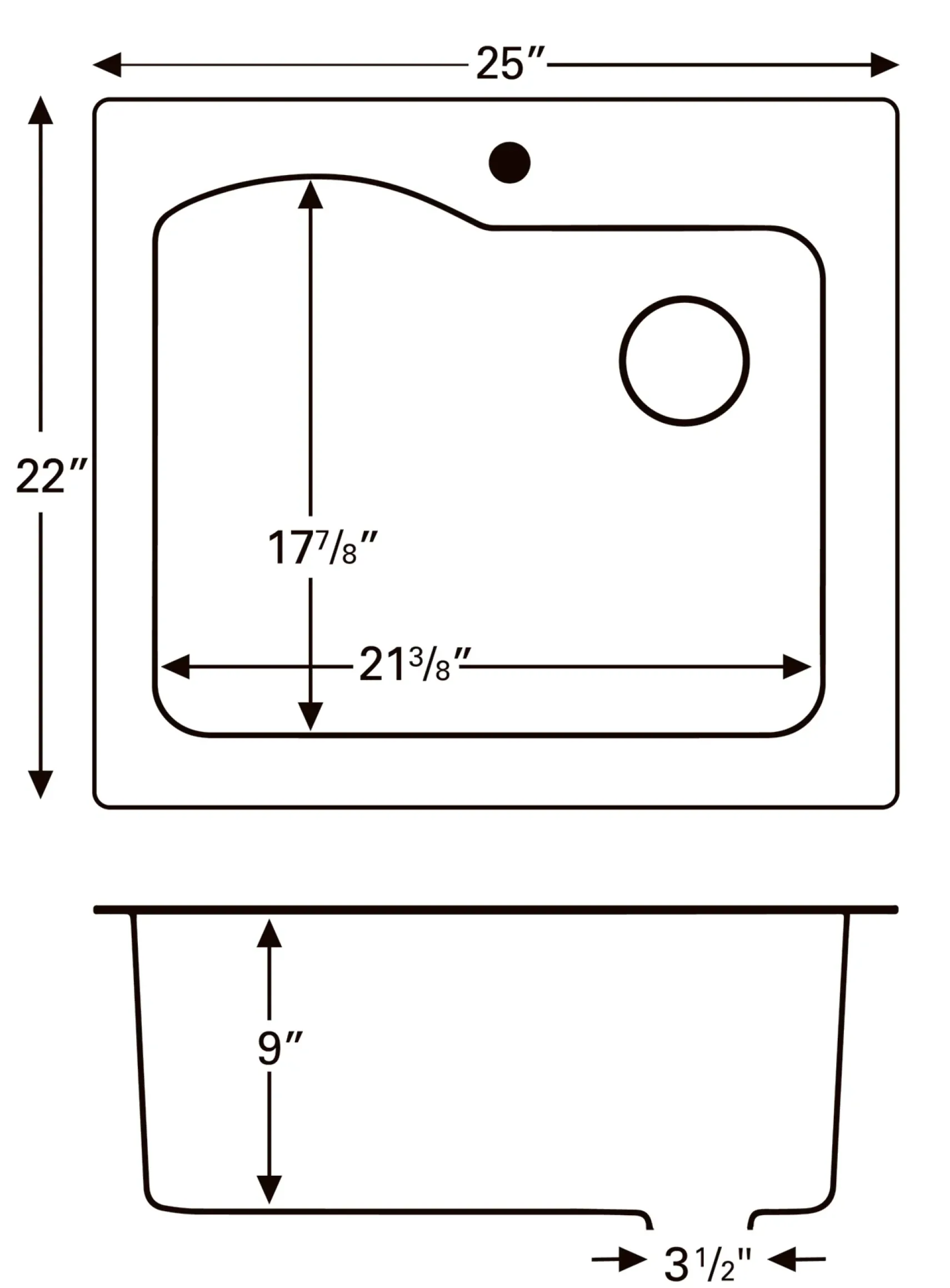 Karran 25" Drop In/Topmount Quartz Composite Kitchen Sink, Bisque, QT-671-BI