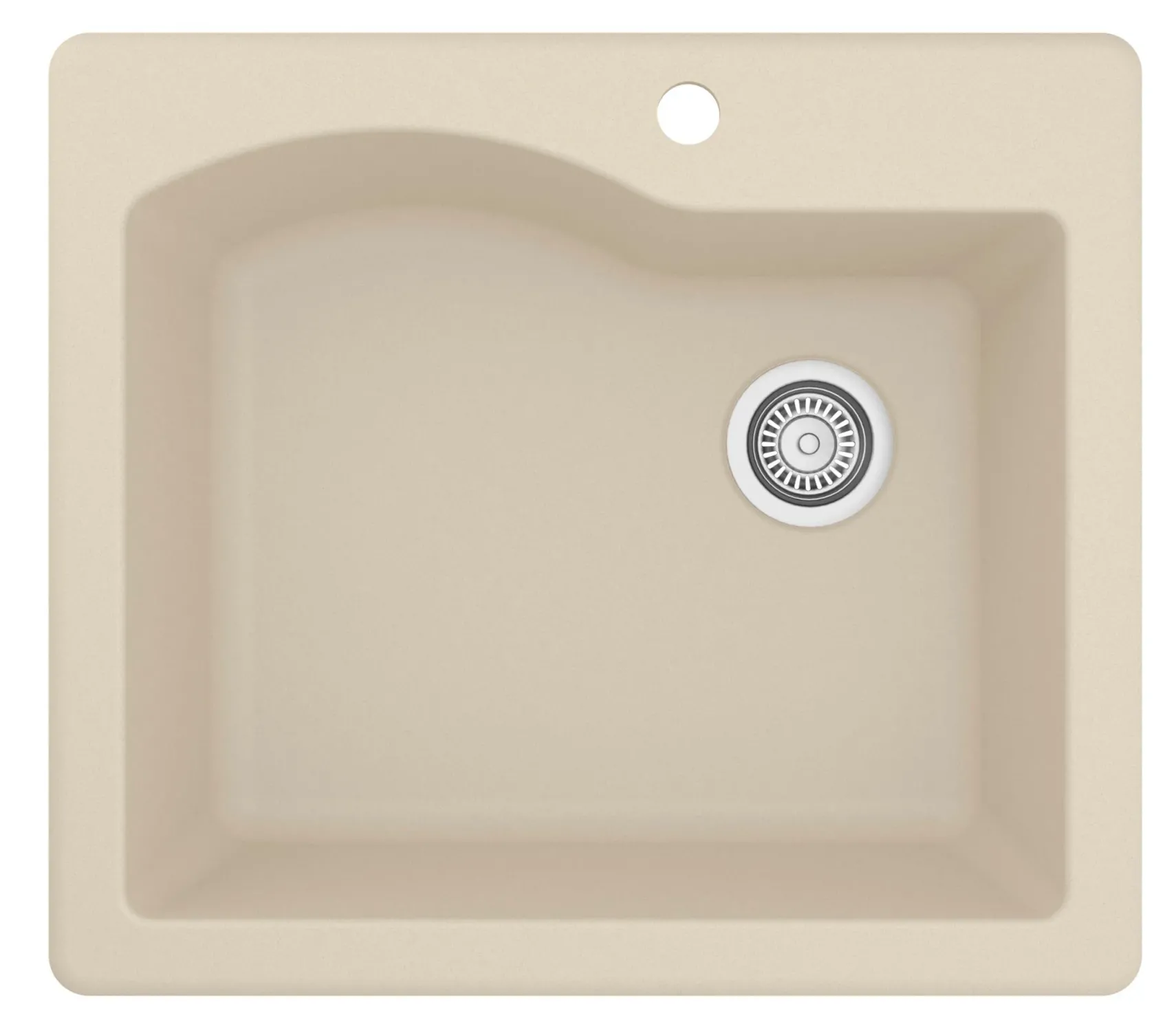 Karran 25" Drop In/Topmount Quartz Composite Kitchen Sink, Bisque, QT-671-BI-PK1