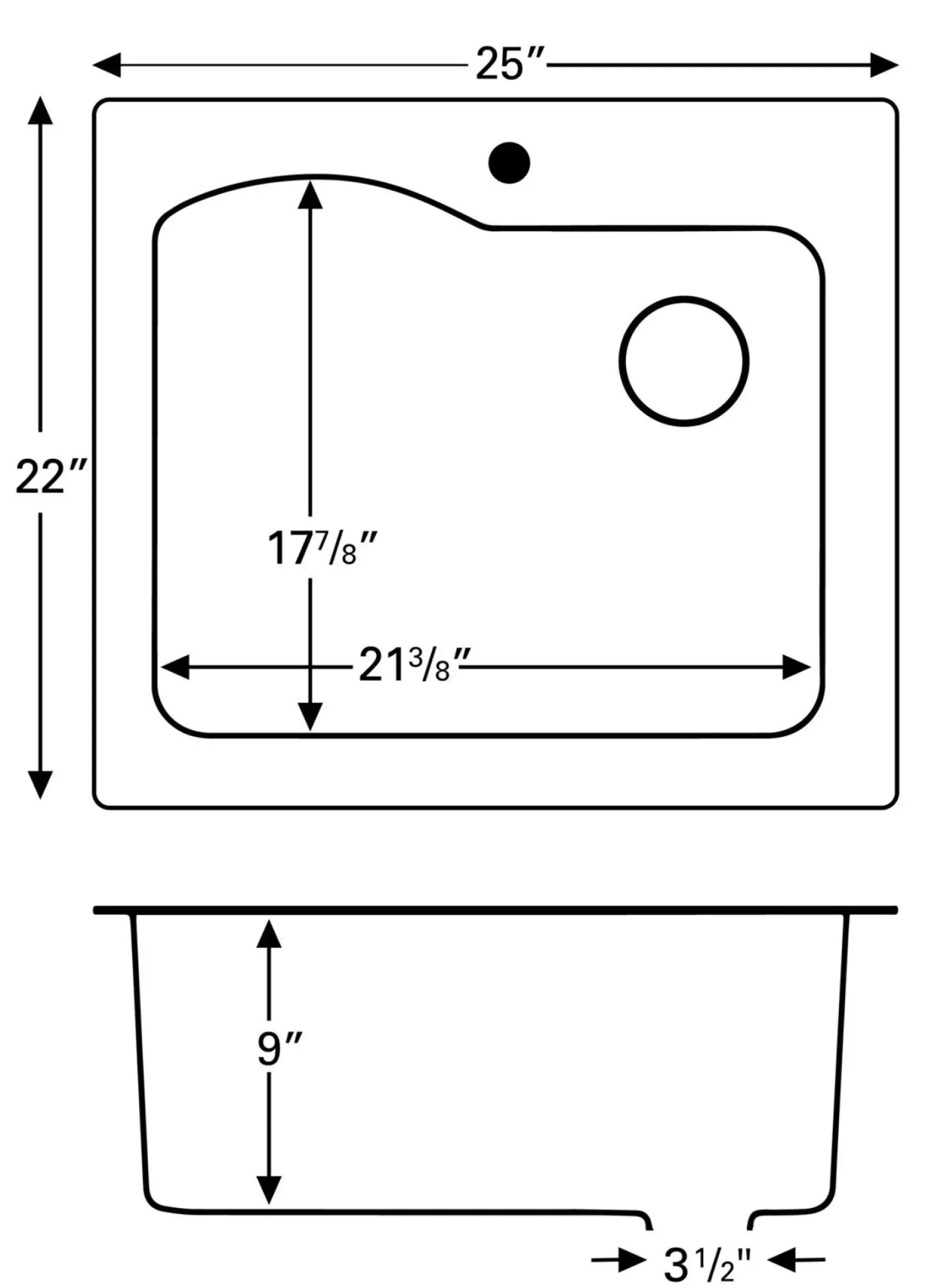 Karran 25" Drop In/Topmount Quartz Composite Kitchen Sink, Bisque, QT-671-BI-PK1