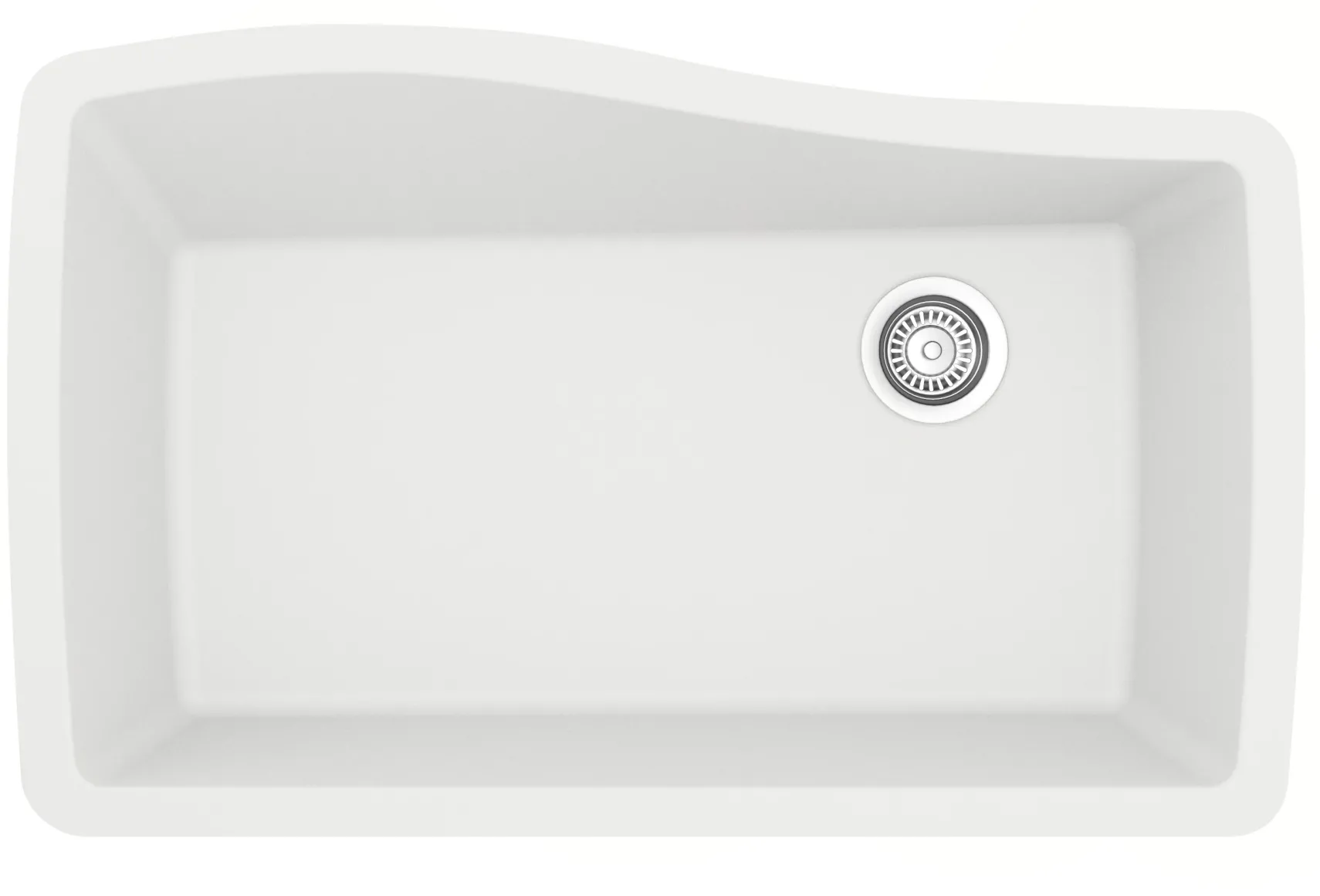 Karran 34" Undermount Quartz Composite Kitchen Sink with Accessories, White, QU-722-WH-PK1