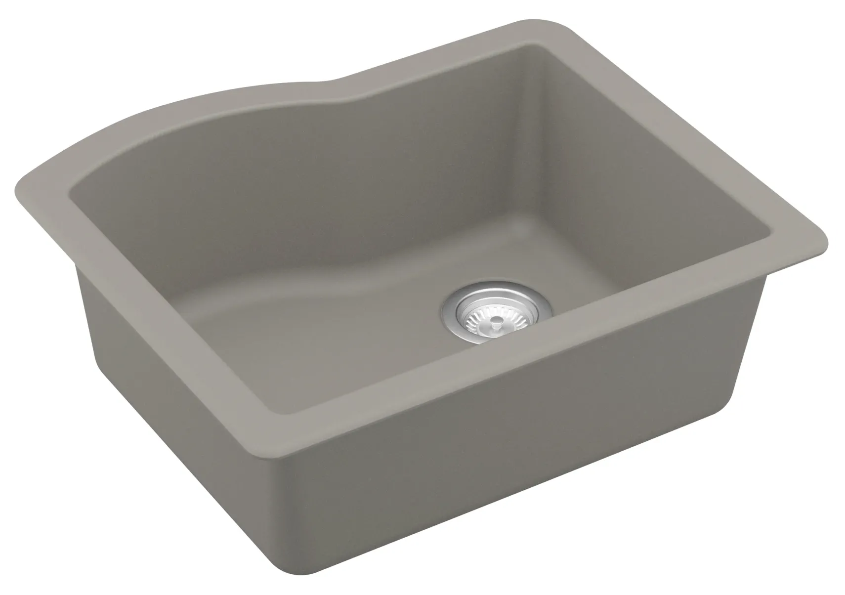 Karran 24" Undermount Quartz Composite Kitchen Sink, Concrete, QU-671-CN