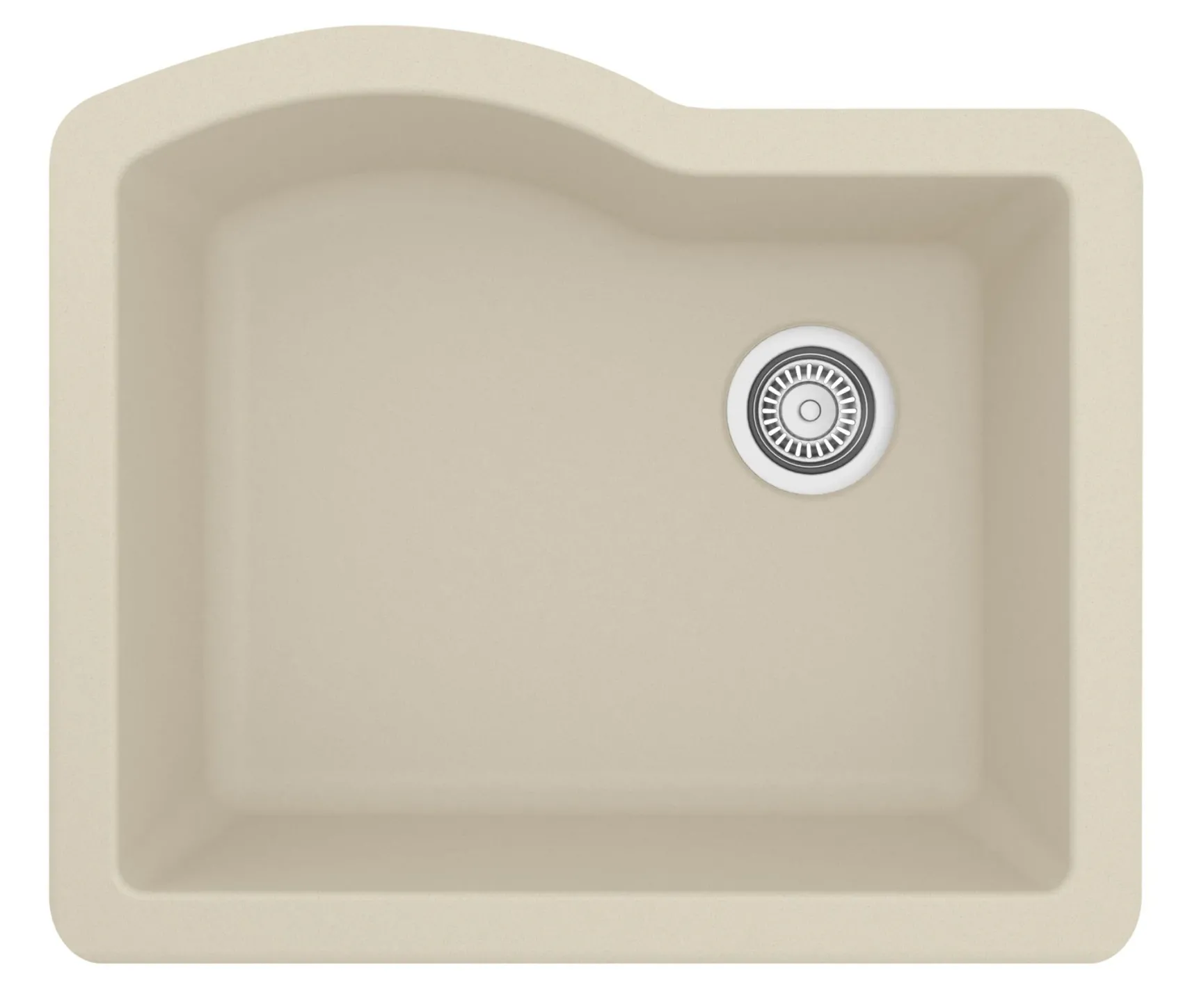 Karran 24" Undermount Quartz Composite Kitchen Sink, Bisque, QU-671-BI-PK1