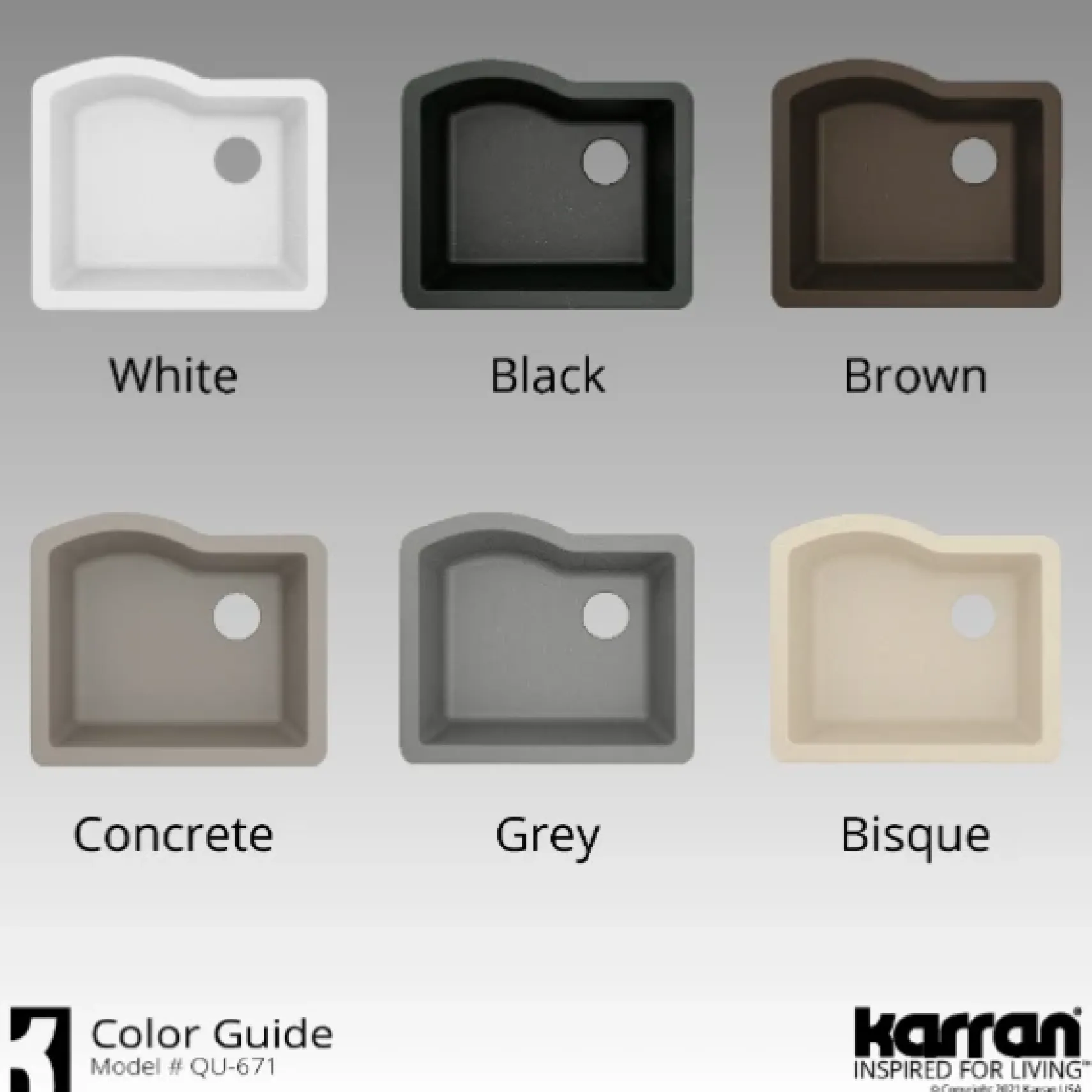 Karran 24" Undermount Quartz Composite Kitchen Sink, Bisque, QU-671-BI-PK1