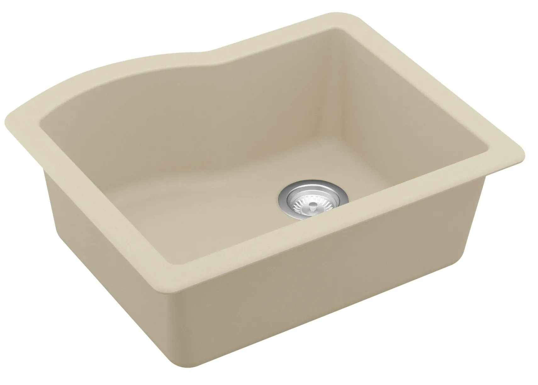 Karran 24" Undermount Quartz Composite Kitchen Sink, Bisque, QU-671-BI-PK1