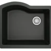 Karran 24" Undermount Quartz Composite Kitchen Sink, Black, QU-671-BL