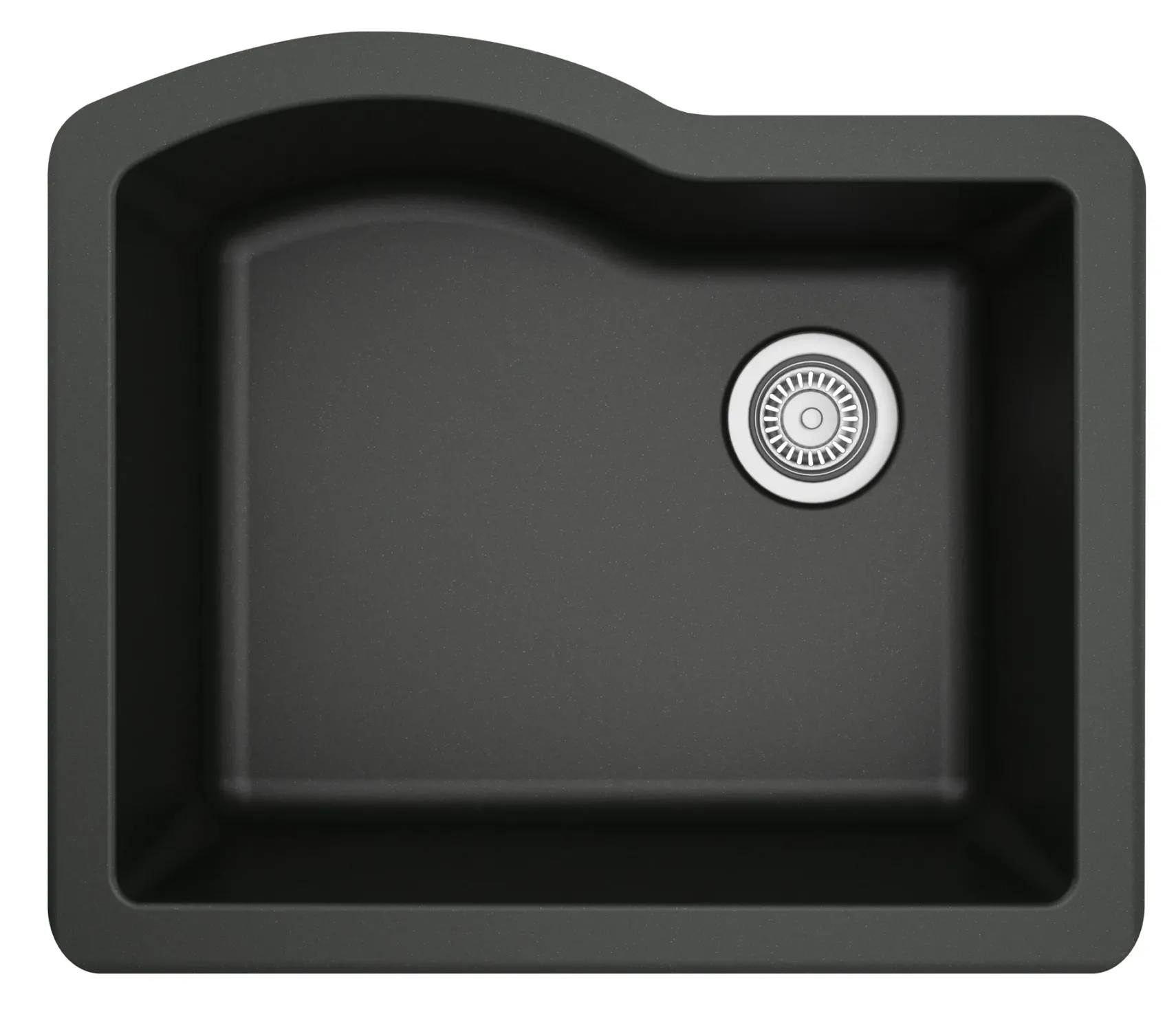 Karran 24" Undermount Quartz Composite Kitchen Sink, Black, QU-671-BL