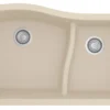 Karran 32" Undermount Quartz Composite Kitchen Sink, 60/40 Double Bowl, Bisque, QU-630-BI