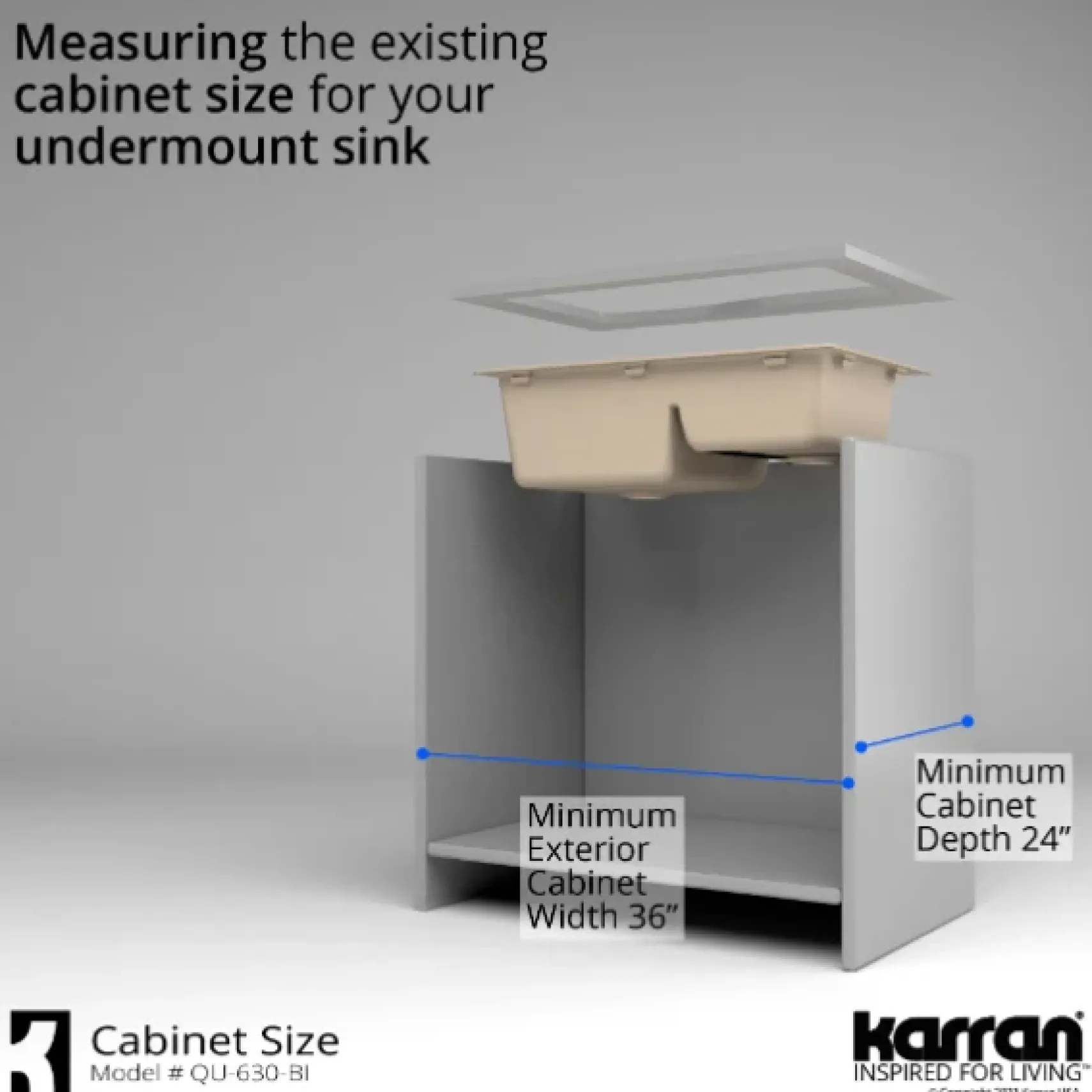 Karran 32" Undermount Quartz Composite Kitchen Sink, 60/40 Double Bowl, Bisque, QU-630-BI