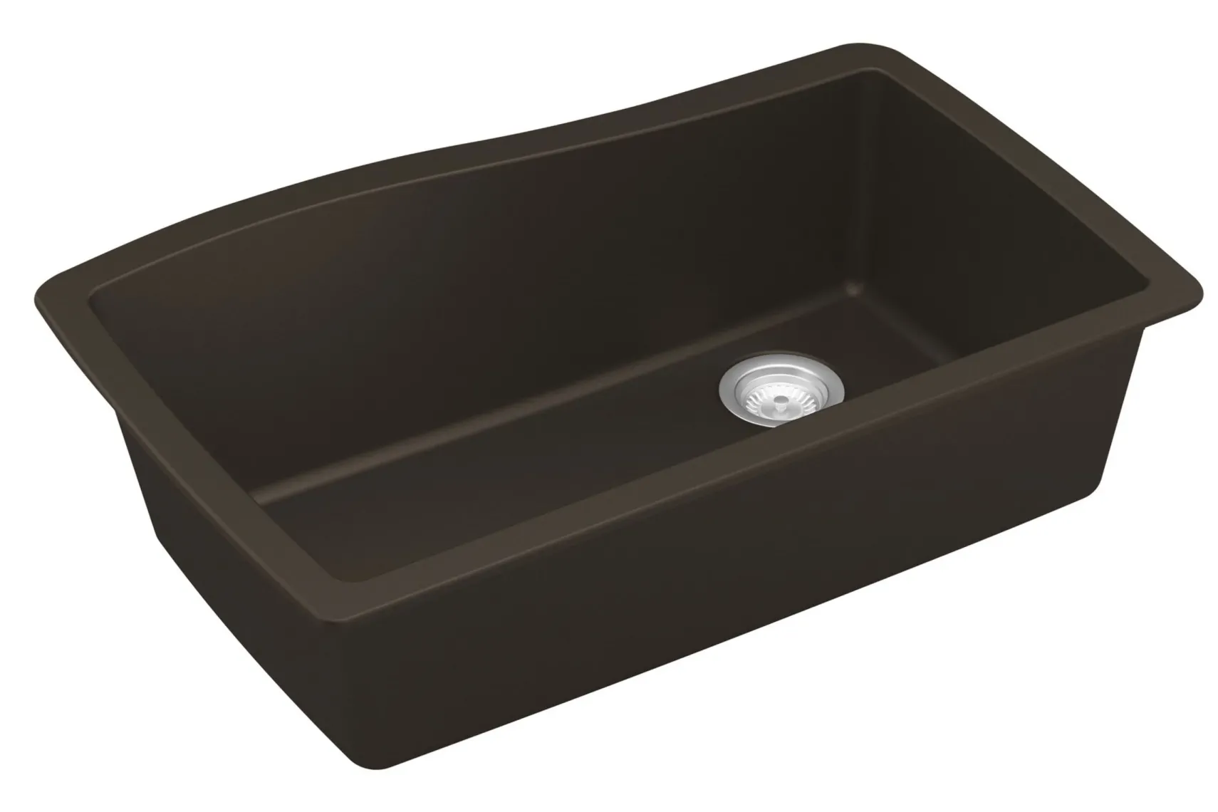 Karran 34" Undermount Quartz Composite Kitchen Sink with Accessories, Brown, QU-722-BR-PK1