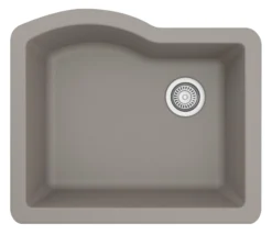 Karran 24" Undermount Quartz Composite Kitchen Sink, Concrete, QU-671-CN-PK1
