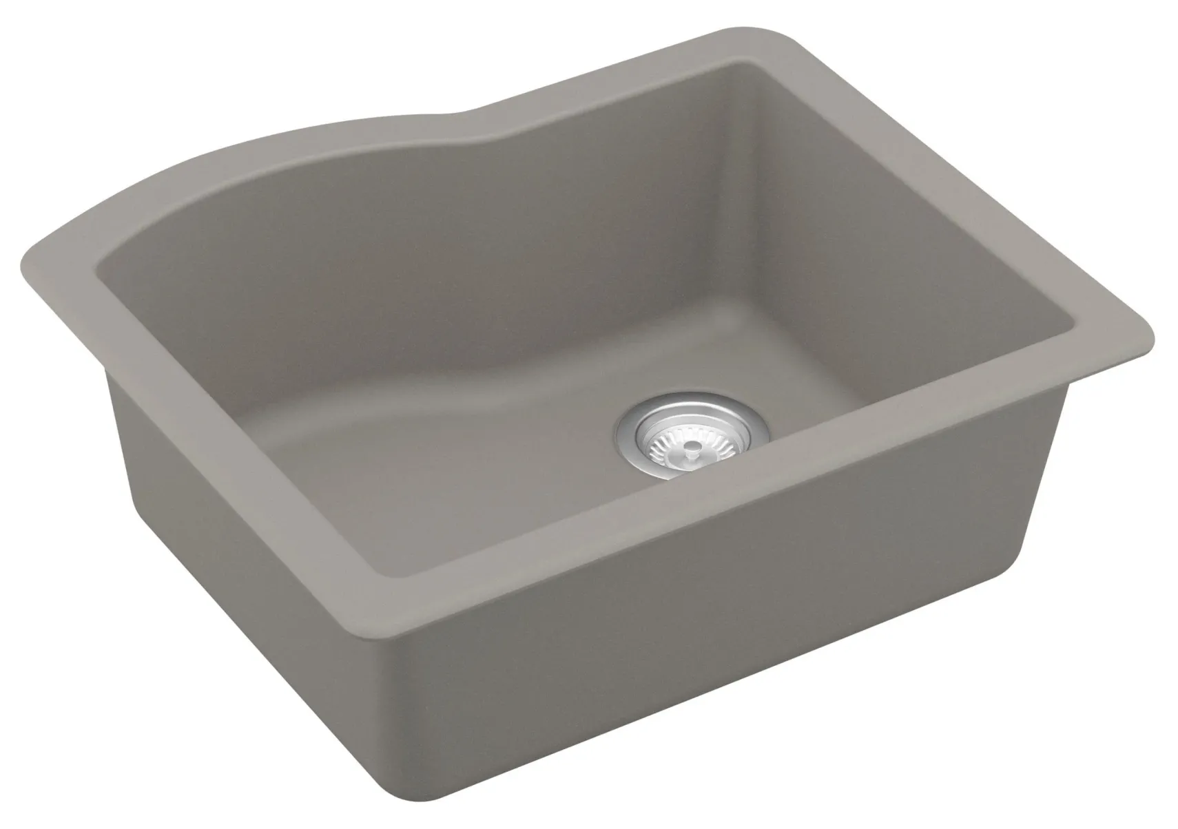 Karran 24" Undermount Quartz Composite Kitchen Sink, Concrete, QU-671-CN-PK1