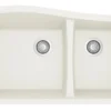 Karran 34" Undermount Quartz Composite Kitchen Sink, 60/40 Double Bowl, White, QU-721-WH