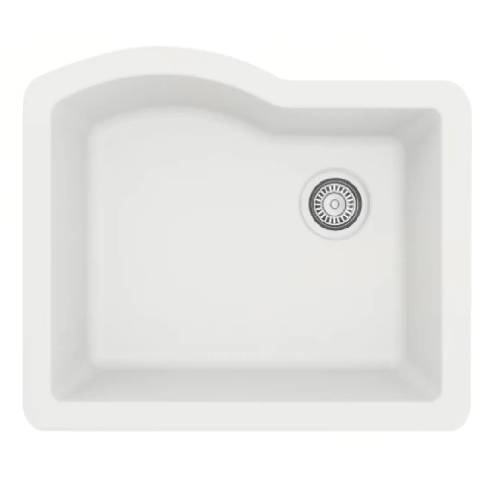 Karran 24" Undermount Quartz Composite Kitchen Sink, White, QU-671-WH