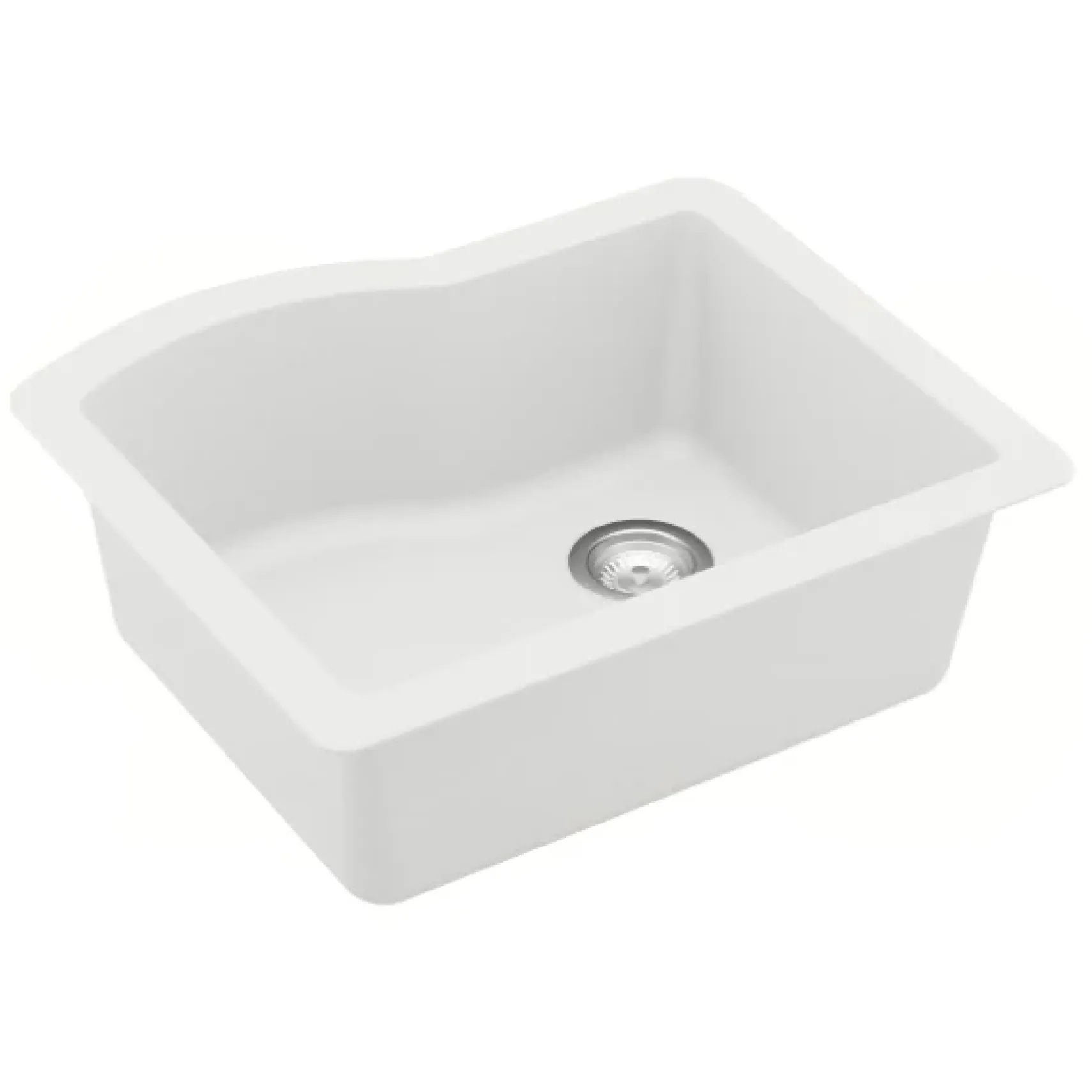 Karran 24" Undermount Quartz Composite Kitchen Sink, White, QU-671-WH