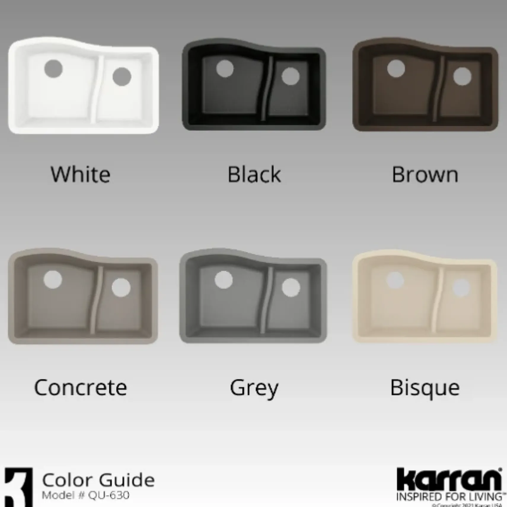 Karran 32" Undermount Quartz Composite Kitchen Sink, 60/40 Double Bowl, Brown, QU-630-BR