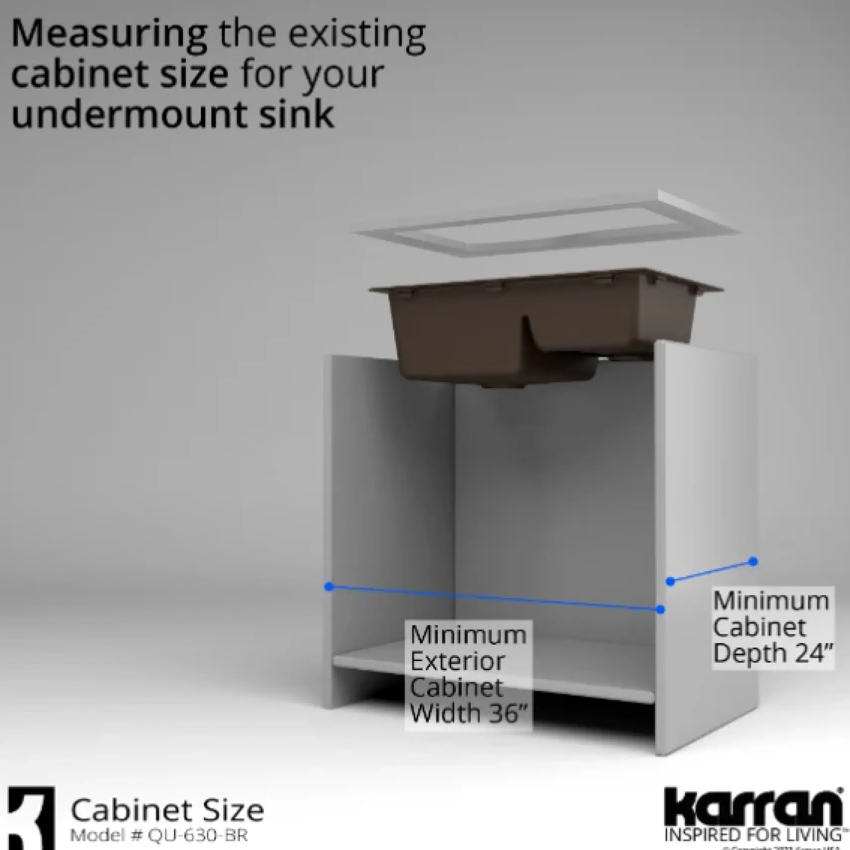 Karran 32" Undermount Quartz Composite Kitchen Sink, 60/40 Double Bowl, Brown, QU-630-BR