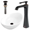 Karran 22.875" x 14.875" Oval Vessel Vitreous China ADA Bathroom Sink with Faucet and Accessories, White, VC301WH412ORB