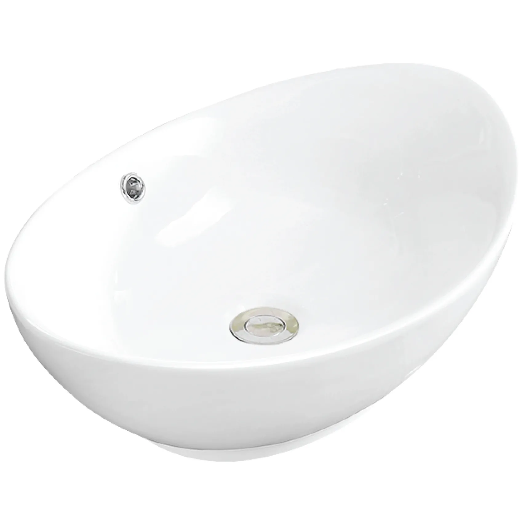 Karran 22.875" x 14.875" Oval Vessel Vitreous China ADA Bathroom Sink with Faucet and Accessories, White, VC301WH412ORB