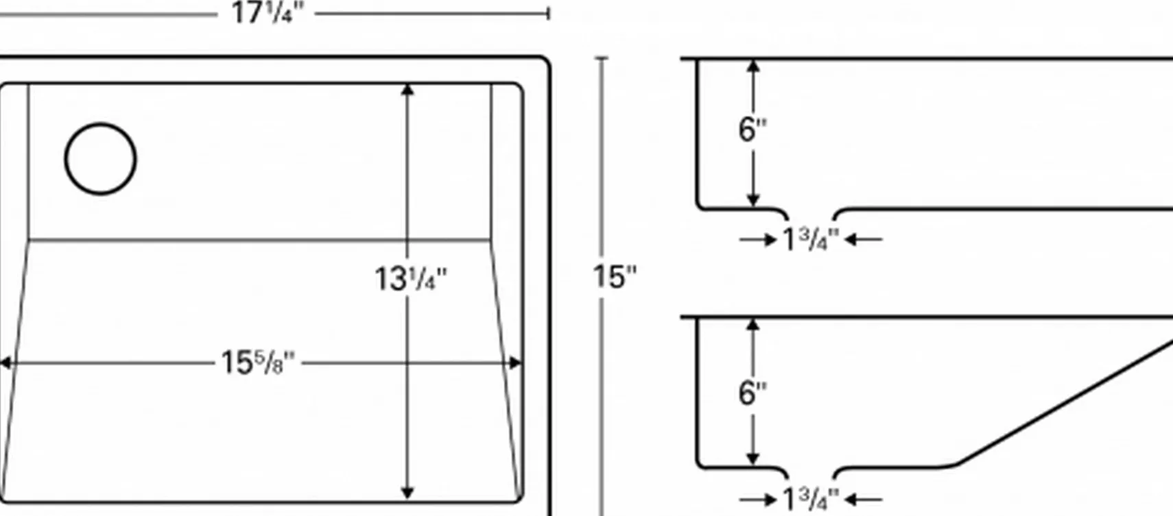Karran 17.25" x 15" Rectangular Undermount Stainless Steel Bathroom Sink, 18 Gauge, UV-1816