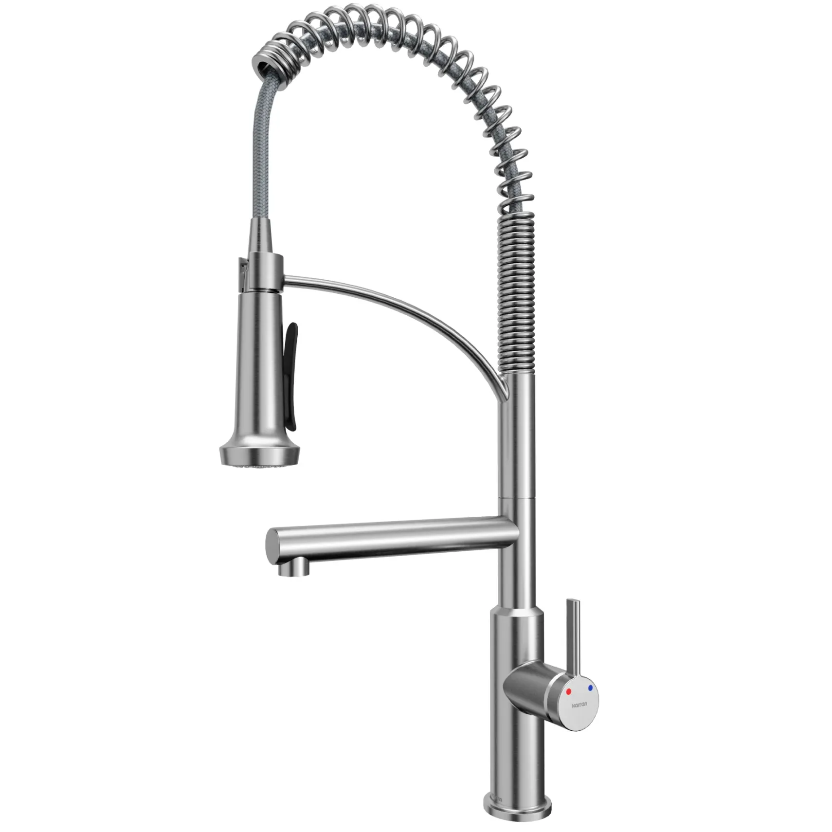 Karran Adlington 1.8 GPM Single Lever Handle Lead-free Brass ADA Kitchen Faucet, Pull-Down, Stainless Steel, KKF360SS