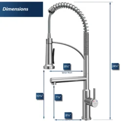 Karran Adlington 1.8 GPM Single Lever Handle Lead-free Brass ADA Kitchen Faucet, Pull-Down, Stainless Steel, KKF360SS
