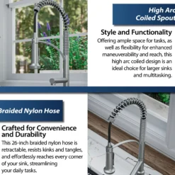 Karran Adlington 1.8 GPM Single Lever Handle Lead-free Brass ADA Kitchen Faucet, Pull-Down, Stainless Steel, KKF360SS