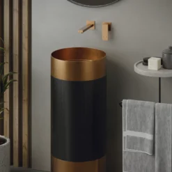 Karran Alberton 1.5 GPM Single Lever Handle Lead-free Brass ADA Bathroom Faucet, Wall Mounted, Brushed Copper, KBF620BC