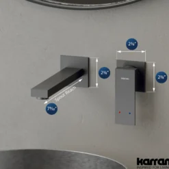 Karran Alberton 1.5 GPM Single Lever Handle Lead-free Brass ADA Bathroom Faucet, Wall Mounted, Gunmetal Grey, KBF620GG