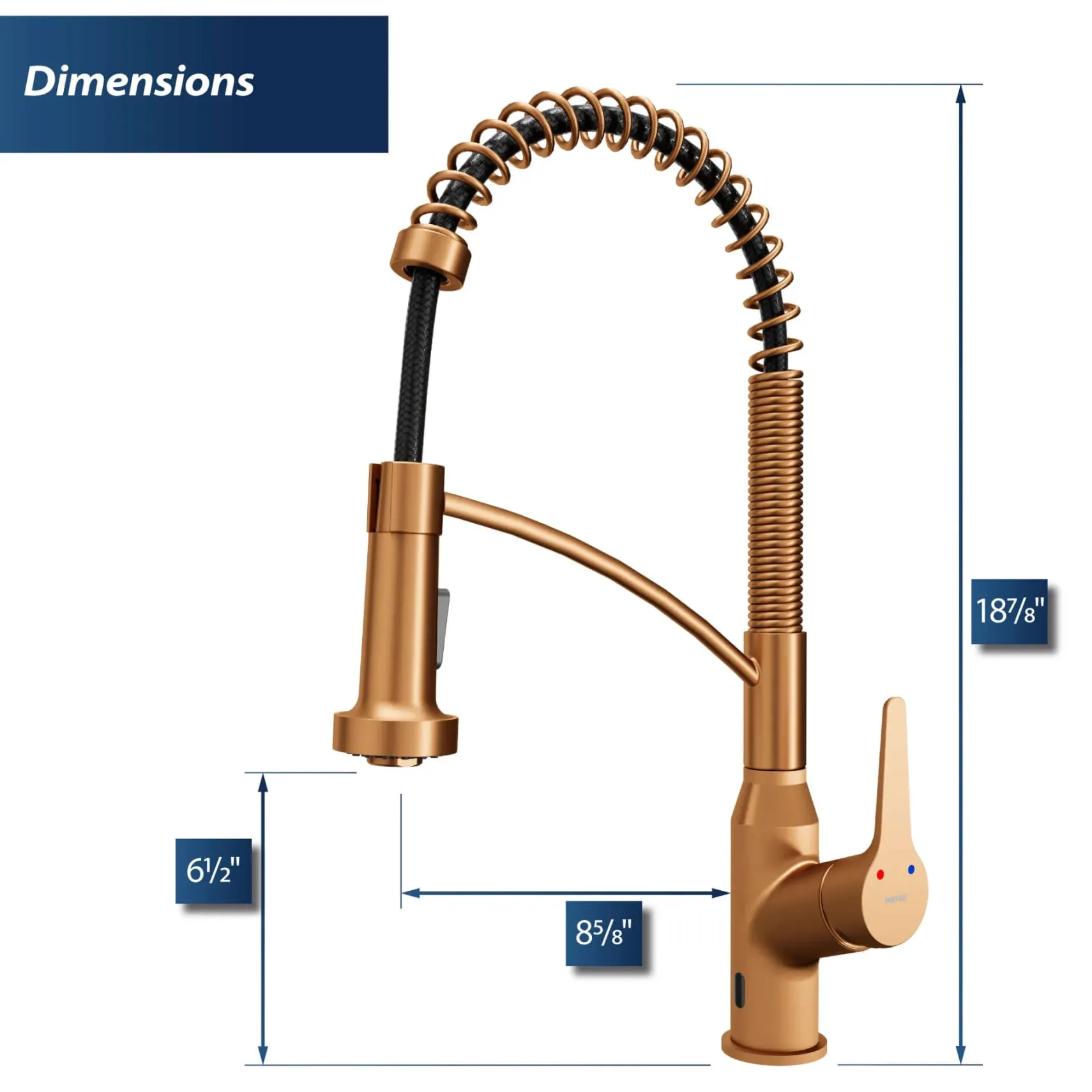Karran Alston 1.8 GPM Single Lever Handle Lead-free Brass ADA Touchless Kitchen Faucet, Pull-Down, Brushed Copper, KKF215BC