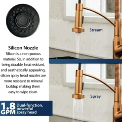 Karran Alston 1.8 GPM Single Lever Handle Lead-free Brass ADA Touchless Kitchen Faucet, Pull-Down, Brushed Copper, KKF215BC