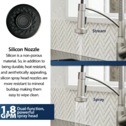 Karran Alston 1.8 GPM Single Lever Handle Lead-free Brass ADA Touchless Kitchen Faucet, Pull-Down, Oil Rubbed Bronze, KKF215SS