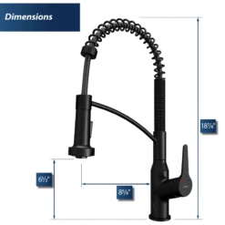 Karran Alston 1.8 GPM Single Lever Handle Lead-free Brass ADA Touchless Kitchen Faucet, Pull-Down, Matte Black, KKF215MB