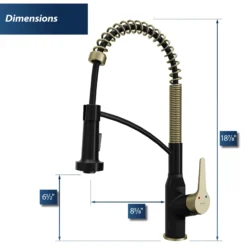 Karran Alston 1.8 GPM Single Lever Handle Lead-free Brass ADA Touchless Kitchen Faucet, Pull-Down, Matte Black & Brushed Gold, KKF215MBBG