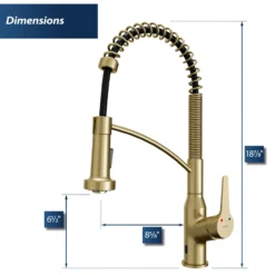 Karran Alston 1.8 GPM Single Lever Handle Lead-free Brass ADA Touchless Kitchen Faucet, Pull-Down, Brushed Gold, KKF215BG