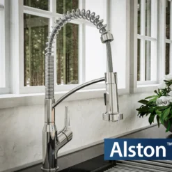 Karran Alston 1.8 GPM Single Lever Handle Lead-free Brass ADA Touchless Kitchen Faucet, Pull-Down, Chrome, KKF215C