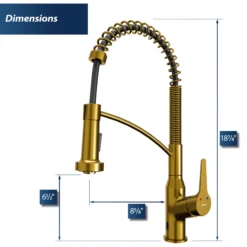 Karran Alston 1.8 GPM Single Lever Handle Lead-free Brass ADA Touchless Kitchen Faucet, Pull-Down, Gold, KKF215G
