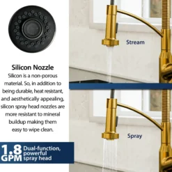 Karran Alston 1.8 GPM Single Lever Handle Lead-free Brass ADA Touchless Kitchen Faucet, Pull-Down, Gold, KKF215G