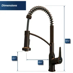 Karran Alston 1.8 GPM Single Lever Handle Lead-free Brass ADA Touchless Kitchen Faucet, Pull-Down, Oil Rubbed Bronze, KKF215ORB