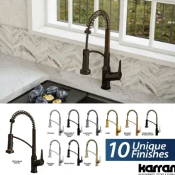 Karran Alston 1.8 GPM Single Lever Handle Lead-free Brass ADA Touchless Kitchen Faucet, Pull-Down, Oil Rubbed Bronze, KKF215ORB