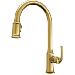 Karran Auburn 1.8 GPM Single Lever Handle Lead-free Brass ADA Kitchen Faucet, Pull-Down Kitchen, Brushed Gold, KKF310BG