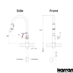 Karran Auburn 1.8 GPM Single Lever Handle Lead-free Brass ADA Kitchen Faucet, Pull-Down Kitchen, Brushed Gold, KKF310BG