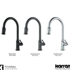 Karran Auburn 1.8 GPM Single Lever Handle Lead-free Brass ADA Kitchen Faucet, Pull-Down Kitchen, Stainless Steel, KKF310SS