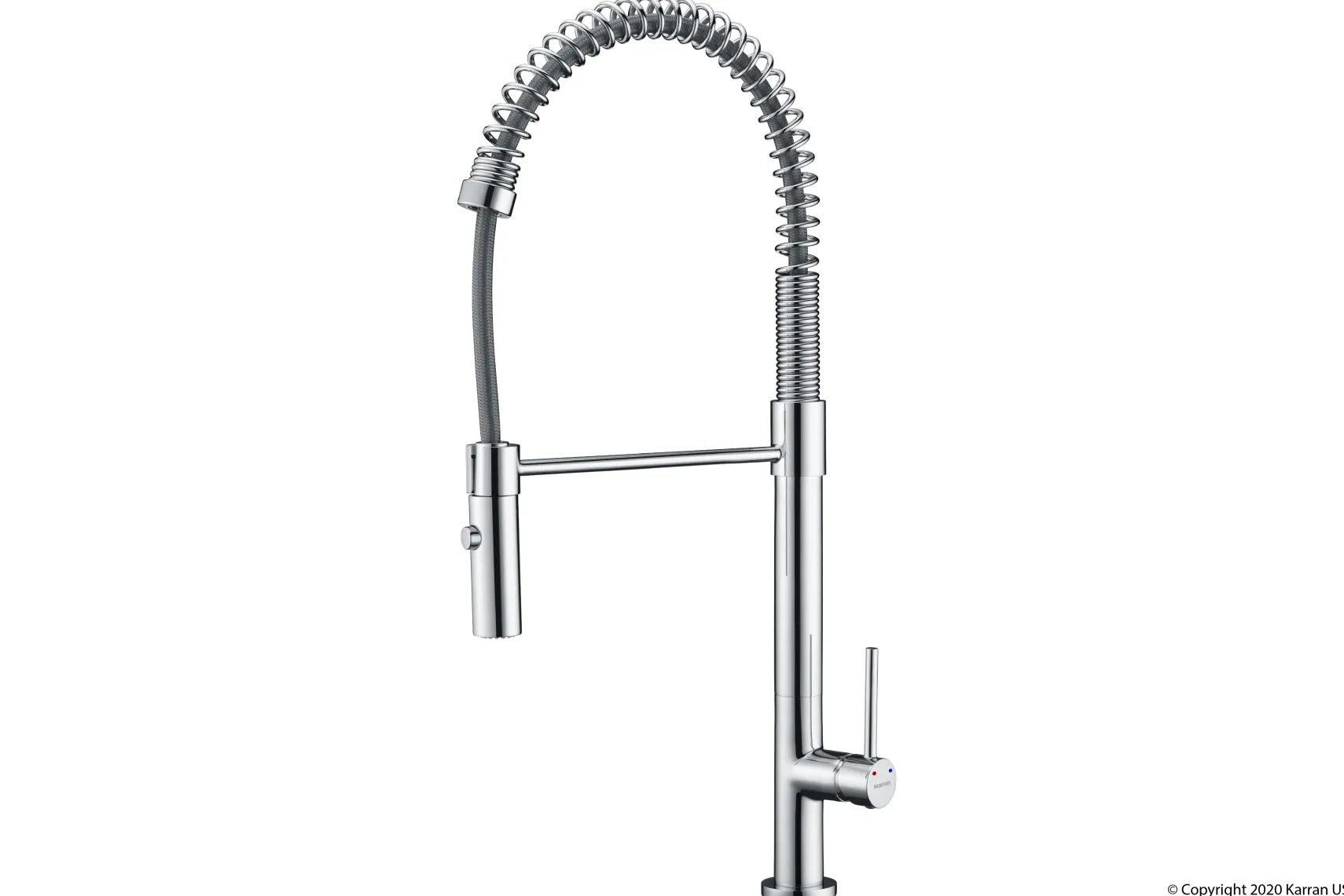Karran Bluffton Single Lever Handle Lead-free Brass ADA Kitchen Faucet, Pull Down, Chrome, KKF220C