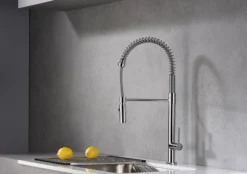 Karran Bluffton Single Lever Handle Lead-free Brass ADA Kitchen Faucet, Pull Down, Chrome, KKF220C