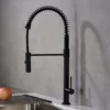 Karran Bluffton Single Lever Handle Lead-free Brass ADA Kitchen Faucet, Pull Down, Matte Black, KKF220MB