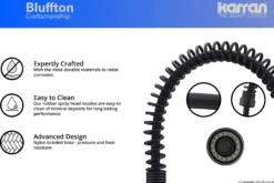 Karran Bluffton Single Lever Handle Lead-free Brass ADA Kitchen Faucet, Pull Down, Matte Black, KKF220MB