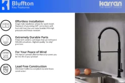 Karran Bluffton Single Lever Handle Lead-free Brass ADA Kitchen Faucet, Pull Down, Matte Black, KKF220MB